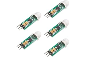 Jopto 5PCS HC-SR505 Mini Detector de Sensor de Movimiento Humano PIR Infrarrojo Compatible con Arduino