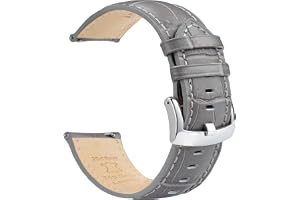 OTTOODY Alligatorkorn läderarmband 18mm 20mm 21mm 22mm, Quick Release Klockarmband, elegant läderrem för män kvinnor, klocka