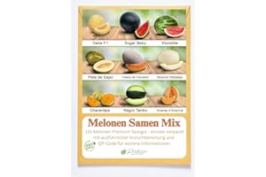 Prademir – Semillas de melón Set de 9 variedades raras y deliciosas – 200 semillas de melón fresco con alta tasa de germinación – Semillas 100% naturales sin productos químicos