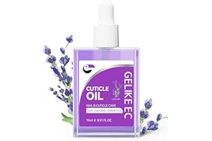 Gelike ec Organic Cuticle Nail Oil 15ml Vitamin B& E Essential Oil Moisturize with Convinient Dropper Design, Nail Cuticles Oils Treatment Damaged Dry for Nail Care Repair Growth (Lavender)