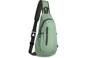 TITECOUGO Small Sling Canvas Bag Lightweight Crossbody Bag for Women Rucksack for Men Running Backpack Travel Chest Pack Shoulder Daypack for Gym Work Outdoor Hiking Sports Aqua Geen