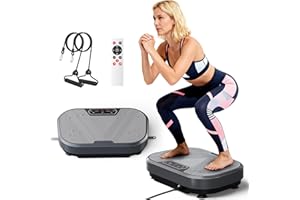 COULEEUR Plataforma Vibratoria,Plataforma Vibración Muscular con Altavoz Bluetooth Incorporado,120 Niveles de Intensidad y 10 Modos, Pantalla táctil LED y Control Remoto inalámbrico para Musculación y Moldead