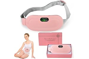 KIEYEENO Cuscino riscaldante mestruale, cintura mestruale riscaldante con 4 modalità di vibrazione e 3 livelli di temperatura per alleviare il dolore addominale durante le mestruazioni (rosa)