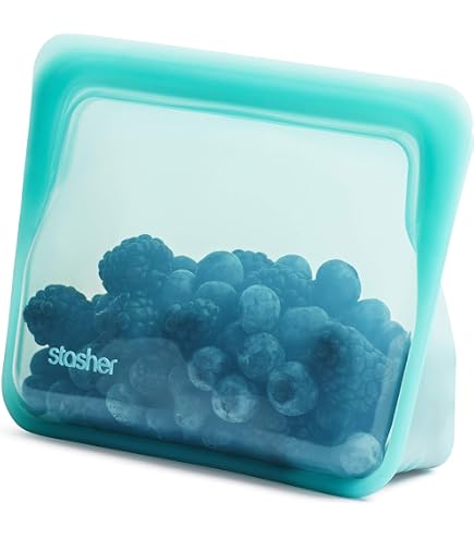 Stasher Sacchetto Per Alimenti Riutilizzabile In Silicone - Formato Snack Colore Menta - 3