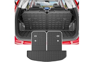 powoq Trunk Mat Compatible with 2021-2025 KIA Sorento/Hybrid/PHEV Cargo Liner with Backrest Mats Replacement for KIA Sorento 2021 2022 2023 2024 2025 Accessories(Trunk Mats with Backrest Mat)