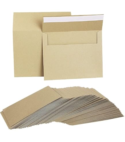 50 Stück Mini-Umschläge Weiß (7x16,2 Cm) – Mit Nassklebeverschluss, Für Karten, DIY, Geschenke