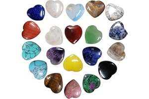 FCXQG Herz Aus Stein 20PCS Natürliche Herz-heilkristalle Handschmeichler Herzsteine Herz Stein Edelstein Herz Heilstein Kristall Steine Rosenquarz Herz Dekoratives Kunsthandwerk Heilende Meditation