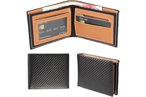 WAKEVLEO Men' Wallets with ID Window,Card Holder,Banknote compartments,Coin Pocket,Minimalist Wallets for Men UK with Gift Box,Mens Wallets with Coin Pocket Zip,Gifts for Men