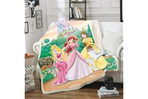 Goplnma Princess, coperta Cenerentola e Belle, coperta in pile Rapunzel Ariel e Jasmine, extra large (100 x 140,9)
