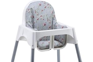 Messy Me High Chair Cushion for IKEA Antilop Highchair. Easy to fit and Fully Wipe Clean. Also fits IKEA BLANES and Bebe Style 2 in 1 highchairs. (Floral)