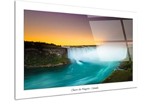 DECLINA Tableau plexiglasss, décoration murale plexiglass, tableau verre acrylique, Tableau plexiglass photo des chutes du Niagara, 80x50 cm