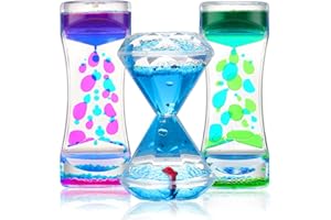 RICHTIM Sensory Toy for Relaxation, Color Lava Lamp Timer 3 Pack, Incredibly Effective Calming Stress Relief Hourglass Toy