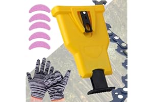 StyBtt Afilador Cadena Motosierra, Afilador de Cadenas de Motosierra, Kit de Afilado de Cadena de Motosierra, Afilador de Motosierra, Con 5 Afiladores y un Par de Guantes de Trabajo