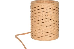 TOLENRE Cuerda Rafia Natural 100m Cinta Rafia Natural, Cuerda De Papel Rafia, Cuerda Rafia Marron, Hilo De Rafia, Cuerda De Rafia Bobina, Para Envoltura De Regalos, Artesanía, Decoración, Tejido, Floristería