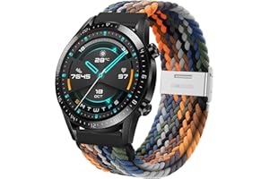 HATOLOVE Kompatibel mit Huawei Watch GT Armband, 22mm Elastisches Nylon Stoff Band für Huawei Watch GT 4 46mm/GT5 46mm/GT3/GT3 Pro 46mm/GT2 46mm/GT2 Pro/GT 2e/GT Fashion/Sport/Active/Classic 46mm/GT Runner