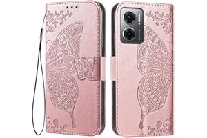 EASSGU Funda para Redmi 10 5G (6.58" Inches) Flip Folio Carcasa Magnética de Cuero para Teléfono con 3 Ranuras para Tarjetas 1 Wallet, Case - Oro Rosa