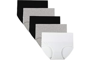 INNERSY Culotte Femme Coton Taille Haute Slip Élastique Shorty Confort sous-vêtement Doux Lot de 5