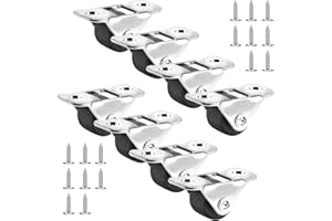 Dimeho 8 sztuk gumowych kółek meblowych, małe kółka transportowe, mini kółka obrotowe z metalową płytą, do mebli, sprzętu, skrzynek narzędziowych, wózków