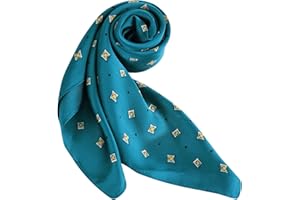 DAMILY Sciarpe Maschile Bandana Quadrato Morbido Paisley Sciarpa di Seta Legare Liscio Banchetto Ascot Costume Fazzoletto, Esercito verde, M