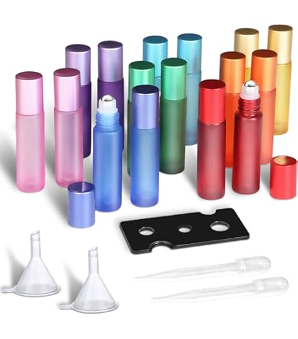 200 Stück Rollerflaschen 5ml Für ätherische Öle - Komplettset Mit Etiketten & Zubehör
