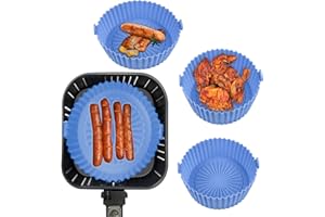 DAILINK 16.5cm Olla de Silicona para Freidora de Aire, Replacement for Paper Liners, Cesta Reutilizable para Hornear Pasteles Microondas