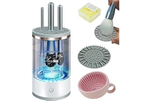 ‎IUHFSIFS 3.0 Upgrade Pinselreiniger Make Up【10X Reinigungskraft Reinigungsleistung】【Ein-Knopf-Betrieb - Power Motor 3.0】Elektrisch Make Up Brush Cleaner für Make-up-Pinsel aller Größen, Grau