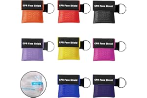 PVFZXS 8 Stück Beatmungsmaske Erste Hilfe, Beatmungsmaske, Beatmungsmaske Schlüsselanhänger, Beatmungstuch, Beatmungstuch Schlüsselanhänger, Mund Zu Mund Beatmung Schutz, Cpr Beatmungsmaske