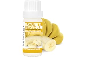 ALPHAPOWER FOOD Aromas alimentarios por repostería y bebidas I 10ml Vegano, Plátano 100% naturales con Sabor Premium I saborizante sin azucar - Flavdrops, Flavor Drops liquida