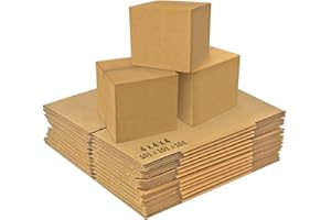 KAPCO 15 Small Cardboard Boxes (4 x 4 x 4”) Strong Single Wall Corrugated Recycled Kraft Postal Shipping Box | Mailing Cartons, Packing, Shipping, Gift Packaging & Mailer Boxes (101 x 101 x 101mm)