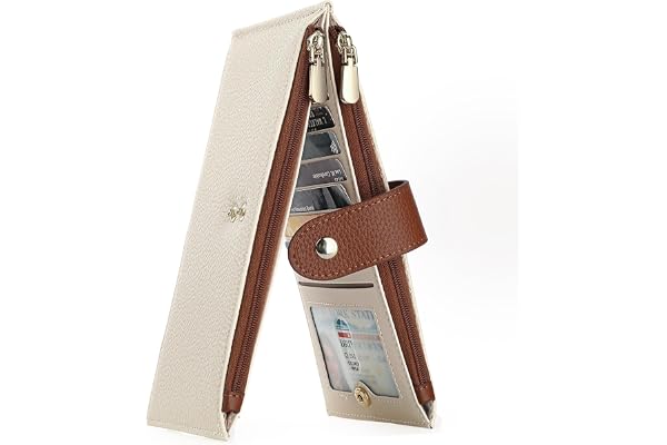 GOIACII Porte-Monnaie pour Femme avec Blocage RFID - Grand Portefeuille de Voyage à Deux Volets pour Cartes de crédit pour Femme