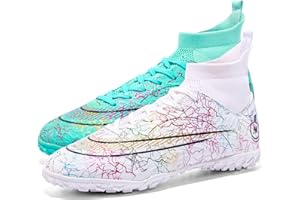 WEJIESS Chaussures de Football Chaussures de Football à Crampons pour Hommes Pointes Hautes entraînement en Plein air Chaussures de Sport Respirantes pour Jeunes Chaussures de Football