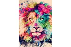 Cents matter 5D DIY Diamant Malerei Kits Vollbohrer für Kinder Erwachsene, Diamond Art Painting Kits,Groß Löwe Kreuzstich Strass Stickerei Bild nach Zahlen Wandkunst Geschenke Dekor - 30*40cm