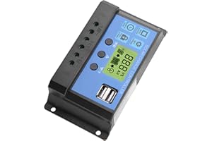 HYUDUO 12/24V Cargador de Sistema Fotovoltaico Solar, Controlador de Carga de Batería Inteligente, Cargador de Generador de Energía Renovable Pwm (10 A)