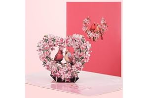 WIROW Wirrow Cherry Blossom Love Tree 3D Pop-Up Card, Romantic Gift with Envelope, 13 x 18 cm, Anniversary Card for Wedding, Birthday, Valentine's Day, Wedding, Anniversary