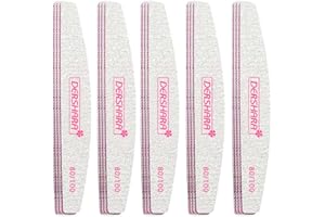 DERSHARA Lima De uñas Profesional Gel Acrílico Limas uñas 80/100 grit Bloque de pulido Doble cara papel de lija esmerilado Pulido Manicura - 15 Piezas (80/100)