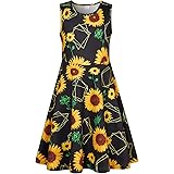 chicolife Kids Girls Dresses Summer Sleeveless Floral Dress Baby Girl Casual Summer Dress 90-152