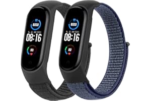 AK 2 Pezzi Cinturini per Xiaomi Mi Band 6/ 5/ 4/ 3/Amazfit Band 5, in Nylon, Sportivo