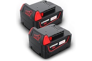 HTongD 18V batteria di ricambio per Milwaukee M18: 5Ah Li-ion batteria per Milwaukee M18 - Compatibile M18B XC 48-11-1850 48-11-1820 48-11-1860 48-11-1815 (2-pezzi)