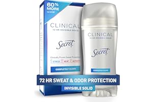 Secret Desodorante y antitranspirante de fuerza clínica para mujeres, sólido invisible, completamente limpio, 2.5 onzas
