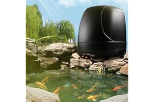 AMZTEMU 10L Pond feeder, Pond fish feeder, Automatic fish feeder for pond, Timer High Capacity -battery powered