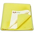 OYO BABY Polycotton Waterproof Quick Dry Sheet For Baby|Bed Pad|Baby Bed Protector Sheet For Toddler Children (Medium (100Cm X 70Cm), Yellow)