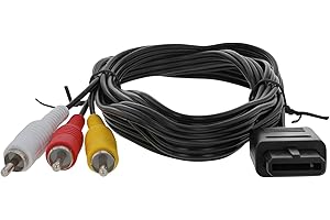 ZedLabz 1.8m PAL colour sync premium composite RCA AV TV display cable lead wire cable for Nintendo GameCube (GC), N64 and Super Nintendo (Snes) 6FT