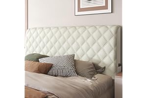 AYUOEODM Pokrowiec na zagłówek łóżko zagłówek/pokrowiec, miękki aksamitny materiał, wyściełany zagłówek łóżka, rozciągliwy, nadaje się do prania, all-inclusive pyłoszczelny pokrowiec ochronny (kolor: beżowy