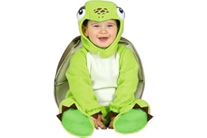 FIESTAS GUIRCA | Costume de Tortue Bébé - Carapace, Cagoule, Combinaison et Pieds - Costumes d'Animaux pour Halloween, Carnaval et Fêtes Costumées - Idéal pour Bébé Unisexe