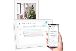 BSTGEKELY 15.6 Inch Digital Calendar and Smart Chore Chart,1920x1080 FHD Smart Touchscreen Interactive Display for Family Schedules-Wall Mounted,32GB Memory Share Photos and Videos from Anywhere﻿ (White)
