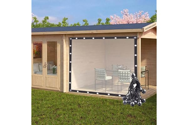 WBBML Rideau Imperméable Extérieur, Bâche en Plastique Transparent, avec Boutonnière pour Pergola, Terrasse, Rideaux Latéraux La Tente (Color : Clear, Size : 2x3.5m)