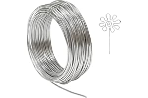 Tenn Well Basteldrah 2mm, 31M Dicker Draht Biegsamer Draht zum Basteln Schmuckherstellung Bindedraht Modellierdraht DIY-Skulpturen, Bonsai-Bäume (Silber)