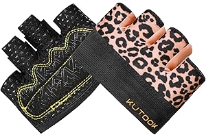 ‎KUTOOK KUTOOK Fitness Handschuhe Krafttraining mit zughilfe Rutschfester Silikon Atmungsaktive Gewichtheben Handschuhe Trainingshandschuhe Herren Damen für Gym Kraftsport Sport Crossfit Training Schwarz