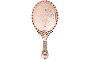 Shengxi Specchio tascabile vintage, specchio da viaggio, specchio da viaggio, specchio vintage per il trucco per ragazze e donne bellezza trucco (oro rosa)