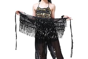 MUNAFIE Pailletten Rock, Glitzer Rock, Bauchtanz Hüfttuch Rave Festival Outfit Damen